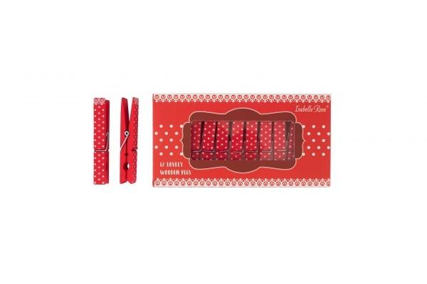 Набор прищепок в коробке Red with dots - 12 шт.