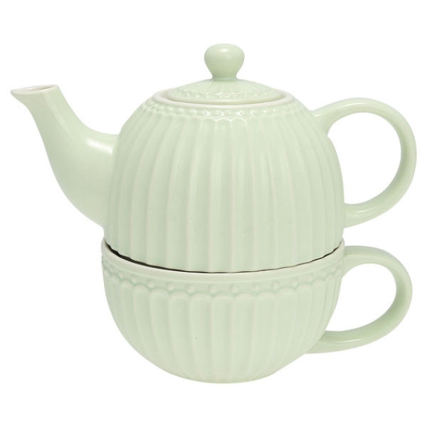 Чайник с чашкой Alice pale green 500мл/250мл