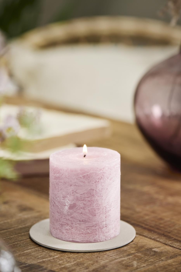 Свеча Rustic light pink d 7 h 7,5 см