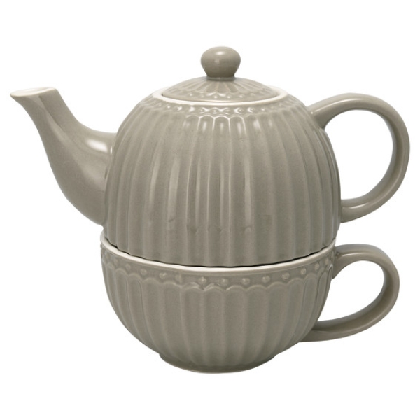 Чайник с чашкой Alice warm grey 500 мл/ 250 мл