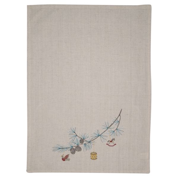 Полотенце Xmas branch pale grey emb 50х70 см