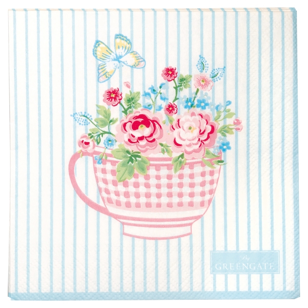 Салфетки бумажные Alma flowers white 25х25 см 20 шт