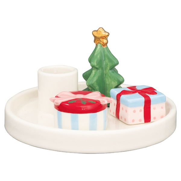Подсвечник round white gift set