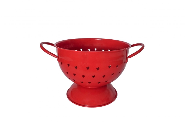 Дуршлаг с ручками Red with hearts  21 см