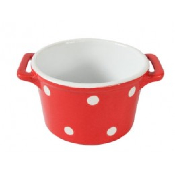 Горшочек с ручками Red with dots