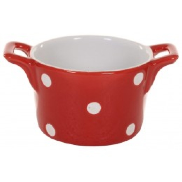 Горшочек с ручками Red with dots