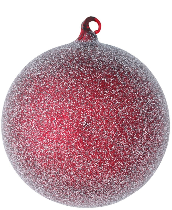 Новогодний шар Winter red glitter xlarge