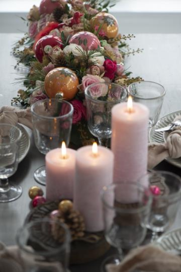 Свеча Rustic light pink d 7 h 14 см
