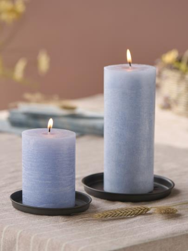 Свеча Rustic light blue d 7 h 10 см