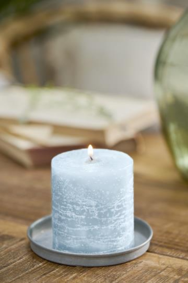 Свеча Rustic light blue d 7 h 7,5 см