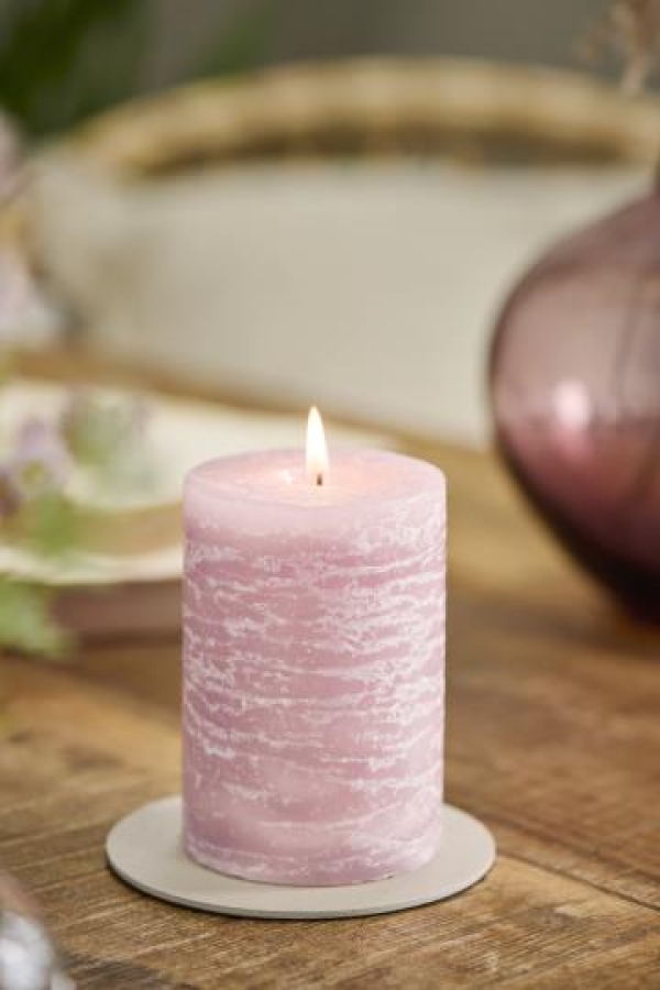 Свеча Rustic light pink d 7 h 10 см