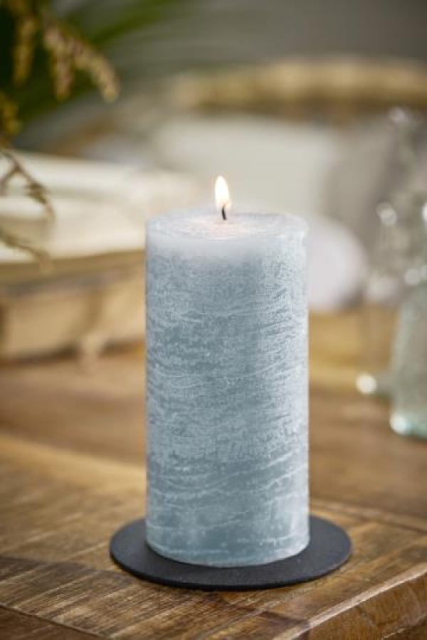 Свеча Rustic light blue d 7 h 14 см