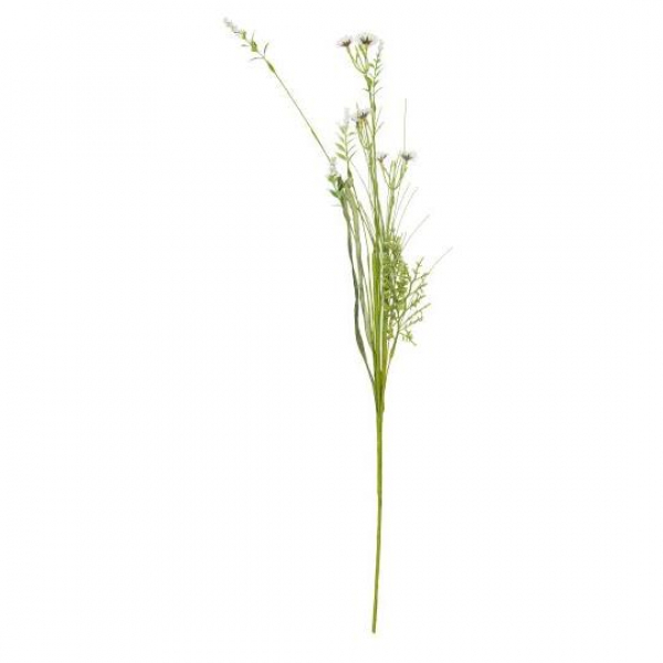 Искусственный полевой цветок white/yellow buds
