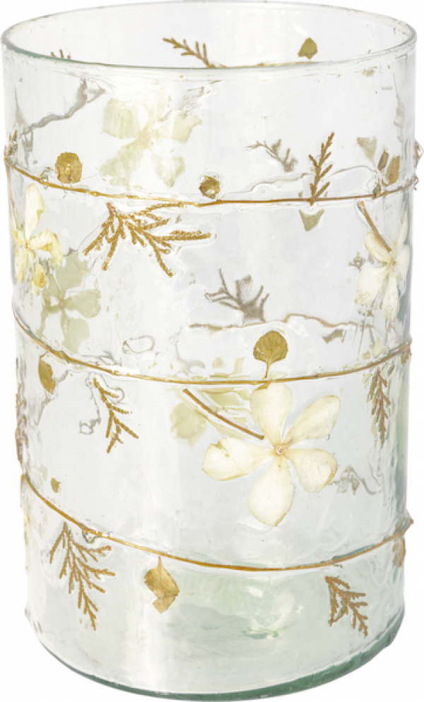 Подсвечник Hurricane clear w flowers large
