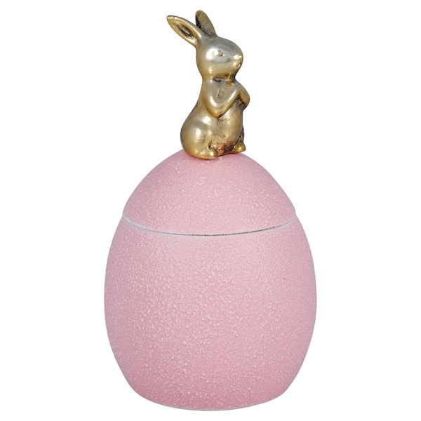 Шкатулка Egg with bunny lid pale pink medium