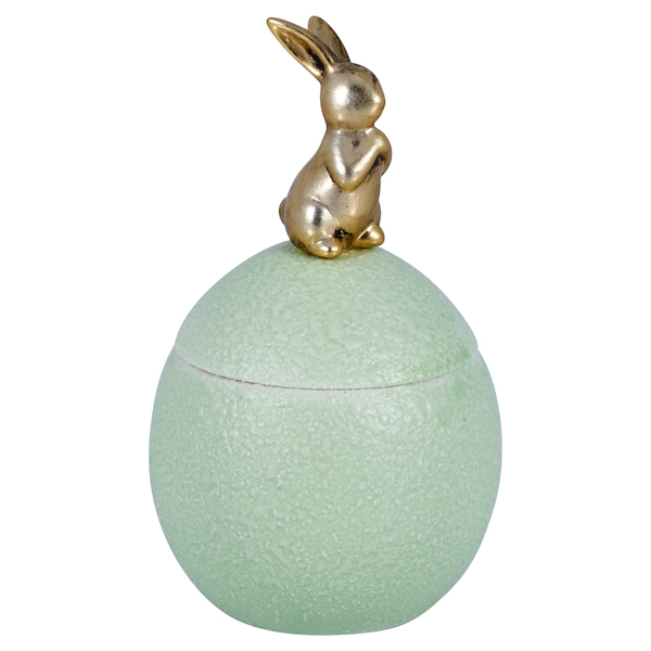 Шкатулка Egg with bunny lid pale green small